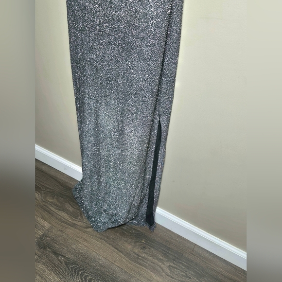 Vintage 90's Jump Glitter Empire Waist Maxi Glam Whimsigoth Slip Dress, 11/12 - Picture 5 of 6